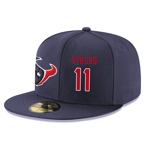 NFL Houston Texans #11 Jaelen Strong Stitched Snapback Adjustable Player Rush Hat - Navy/Red